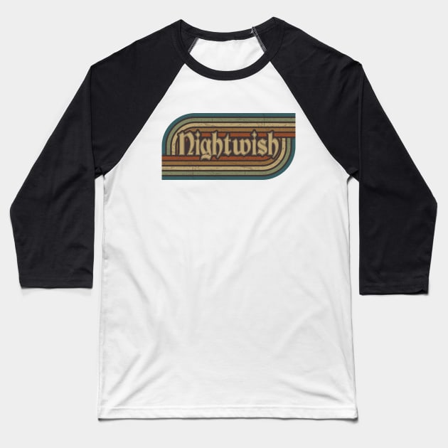 Nightwish Vintage Stripes Baseball T-Shirt by paintallday
